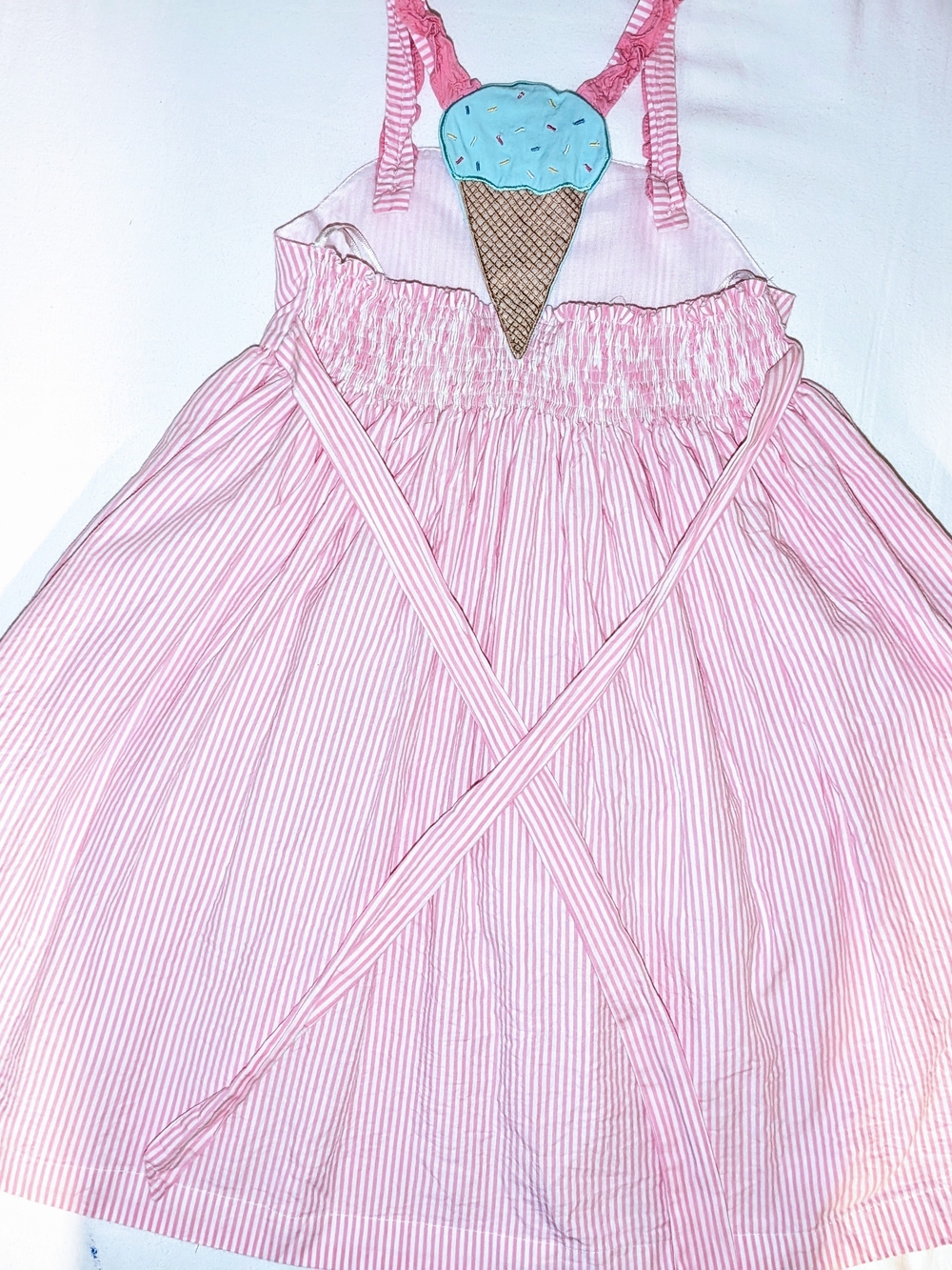 Girls Pink Embroidered Ice Cream Truck Dress - Picture 2 of 5
